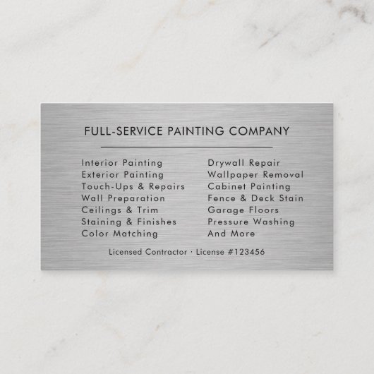 Luxury Painter Painting Contractor 名刺 (裏面)