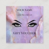 Luxury Pastel Marble Lash Ar Gift Certificate Card ロイヤリティカード (正面)