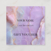 Luxury Pastel Marble Lash Ar Gift Certificate Card ロイヤリティカード (正面)