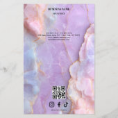 Luxury Pastel Marble Lash Ar Salon Price List Menu チラシ (裏面)