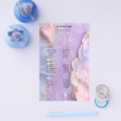 Luxury Pastel Marble Lash Ar Salon Price List Menu チラシ (シングル)