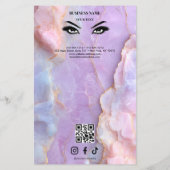 Luxury Pastel Marble Lash Ar Salon Price List Menu チラシ (裏面)