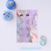 Luxury Pastel Marble Lash Ar Salon Price List Menu チラシ (シングル)