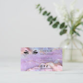 Luxury Pastel Marble Lash Artist Aftercare 名刺 (スタンド正面)