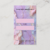 Luxury Pastel Marble Lash Artist Appointment Card 予約カード (裏面)