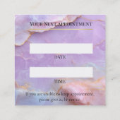 Luxury Pastel Marble Lash Artist Appointment Card 予約カード (裏面)