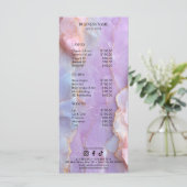 Luxury Pastel Marble Lash Artist Salon Price List メニュー (スタンド正面)