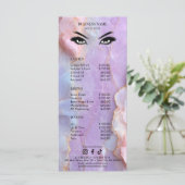 Luxury Pastel Marble Lash Artist Salon Price List メニュー (スタンド正面)