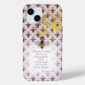 Luxury Pastel Mauve Gold Bee Grid Faith Queen Bee Case-Mate iPhoneケース (裏面)