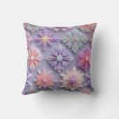 Luxury Pastel Snowflake Floral Throw Pillow クッション (裏面)