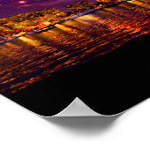 Luxury Patriotic Fireworks Over Water Print ポスター (角)