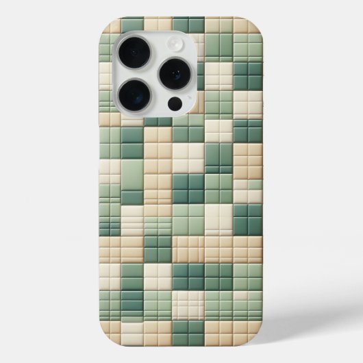 Luxury Pattern Case - Sage Green & beide plaid Case-Mate iPhoneケース (裏面)