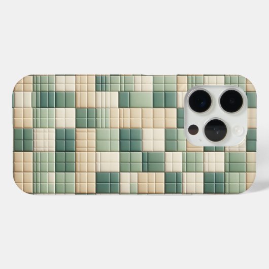 Luxury Pattern Case - Sage Green & beide plaid Case-Mate iPhoneケース (裏面 (横))