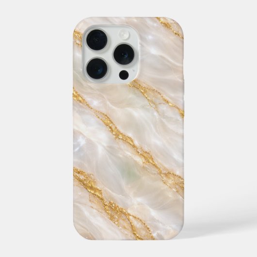 Luxury Pearl Marble Gold Vein Phone Case iPhoneケース (裏面)