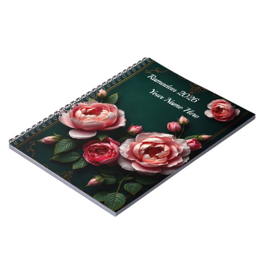 Luxury Peony Arabesque ノートブック (左側)