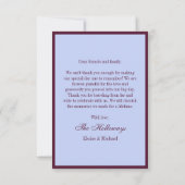 Luxury Periwinkle and Plum Flat Thank You Card サンキューカード (裏面)