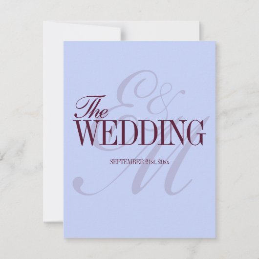 Luxury Periwinkle and Plum Formal Wedding Details 出欠カード (裏面)