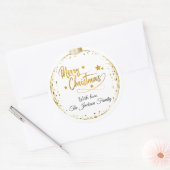 Luxury Personalised Gold Merry Christmas  ラウンドシール (封筒)