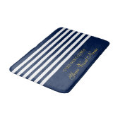 Luxury Personalised Nautical Stripes Boat Name バスマット (アングル)