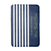 Luxury Personalised Nautical Stripes Boat Name バスマット (正面縦)