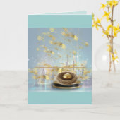 Luxury Personalized Easter Folded Card カード (黄色い花)