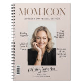 Luxury Personalized Photo Mom Magazine Cover ノートブック (正面)
