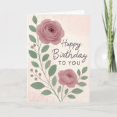 Luxury Personalized Watercolor Floral カード (正面)