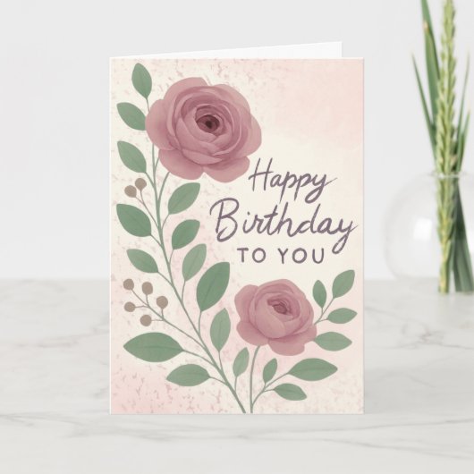 Luxury Personalized Watercolor Floral カード (正面)