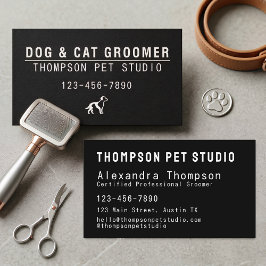 Luxury Pet Groomer Modern Bold Professional 名刺