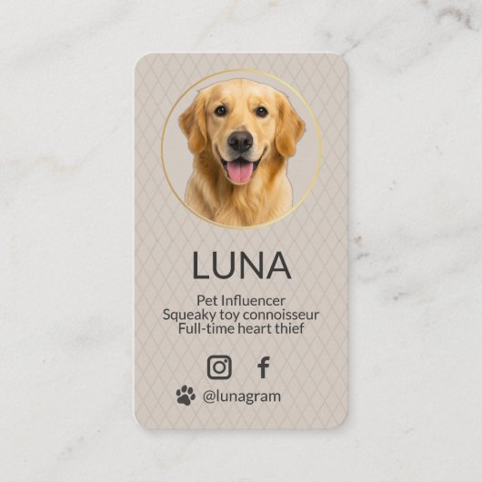 Luxury Pet Influencer Social Media 名刺 (正面)