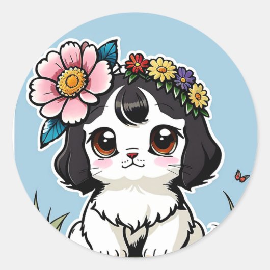 Luxury Pet Line art ラウンドシール (正面)