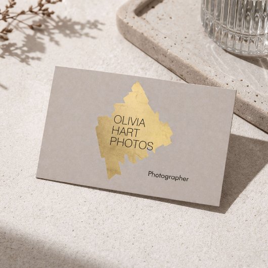 Luxury Photographer Gold Minimal Logo 名刺