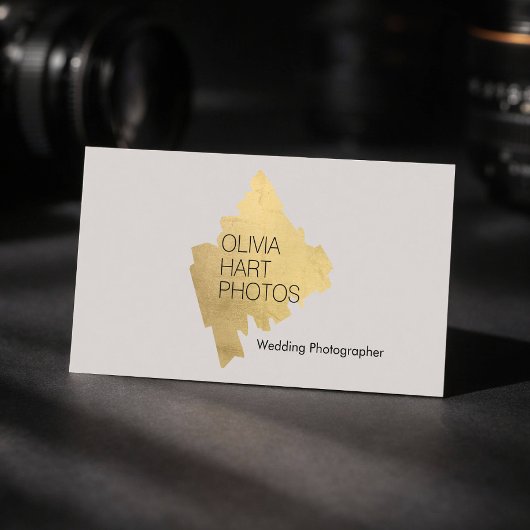 Luxury Photographer Gold Minimal Logo 名刺