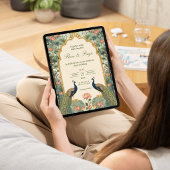 Luxury Pichwai Indian  Wedding Invitation 招待状