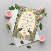 Luxury Pichwai Indian  Wedding Invitation 招待状