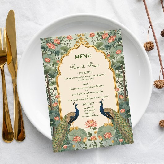 Luxury Pichwai Indian Wedding Menu メニュー