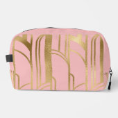 Luxury Pink and Gold Art Deco Design Toiletry Bag ドップキット (正面)