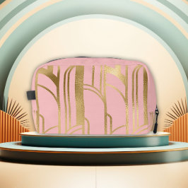 Luxury Pink and Gold Art Deco Design Toiletry Bag ドップキット