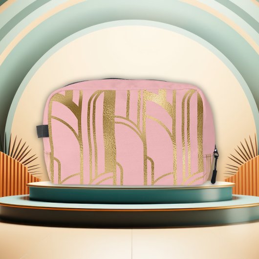 Luxury Pink and Gold Art Deco Design Toiletry Bag ドップキット