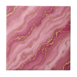 Luxury Pink and Rose Gold Marble Ceramic Pattern タイル