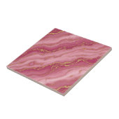 Luxury Pink and Rose Gold Marble Ceramic Pattern タイル (側面)