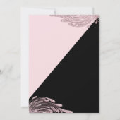 Luxury pink black silver glitter Masquerade Prom  招待状 (裏面)
