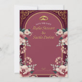 Luxury Pink Floral Wedding Invitation Card 招待状 (裏面)