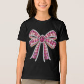 Luxury Pink Gemstone Ribbon Bow Jewelry Art トライブレンドTシャツ (正面)