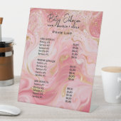 Luxury Pink & Gold Marble Beauty Salon Price List 台座サイン (インサイチュ)