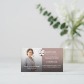 Luxury Pink Gold Paralegal Lawyer Photo Monogram  名刺 (スタンド正面)
