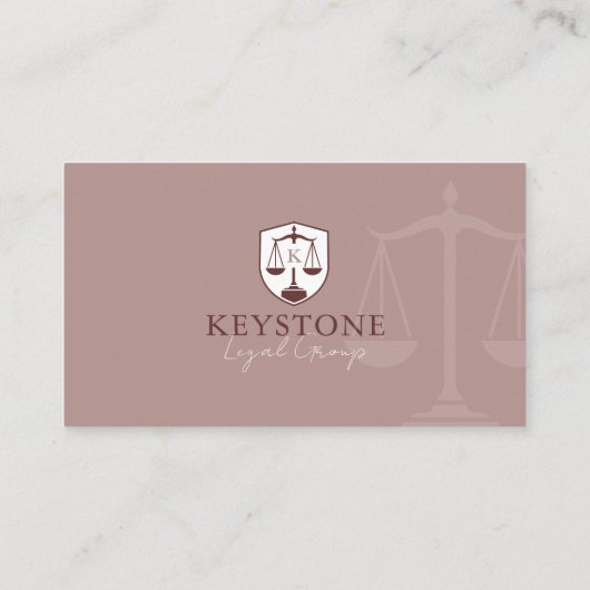 Luxury Pink Gold Paralegal Lawyer Photo Monogram  名刺 (裏面)