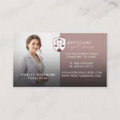 Luxury Pink Gold Paralegal Lawyer Photo Monogram  名刺 (正面)
