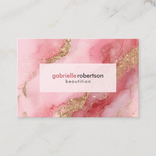 Luxury Pink Marble 名刺 (正面)