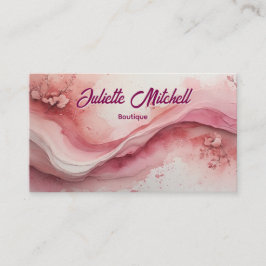 Luxury Pink Marble Agate Fluid Business Card 名刺